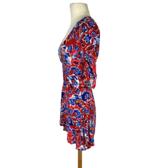NEW Free People Mini Dress Red & Blue Floral Glow Up - Picture 5 of 6
